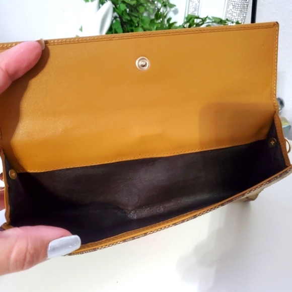 🇮🇹RARE Gucci Jackie Sherry Line GG Logo Canvas Continental Wallet on a Chain🤎 - Picture 7 of 15